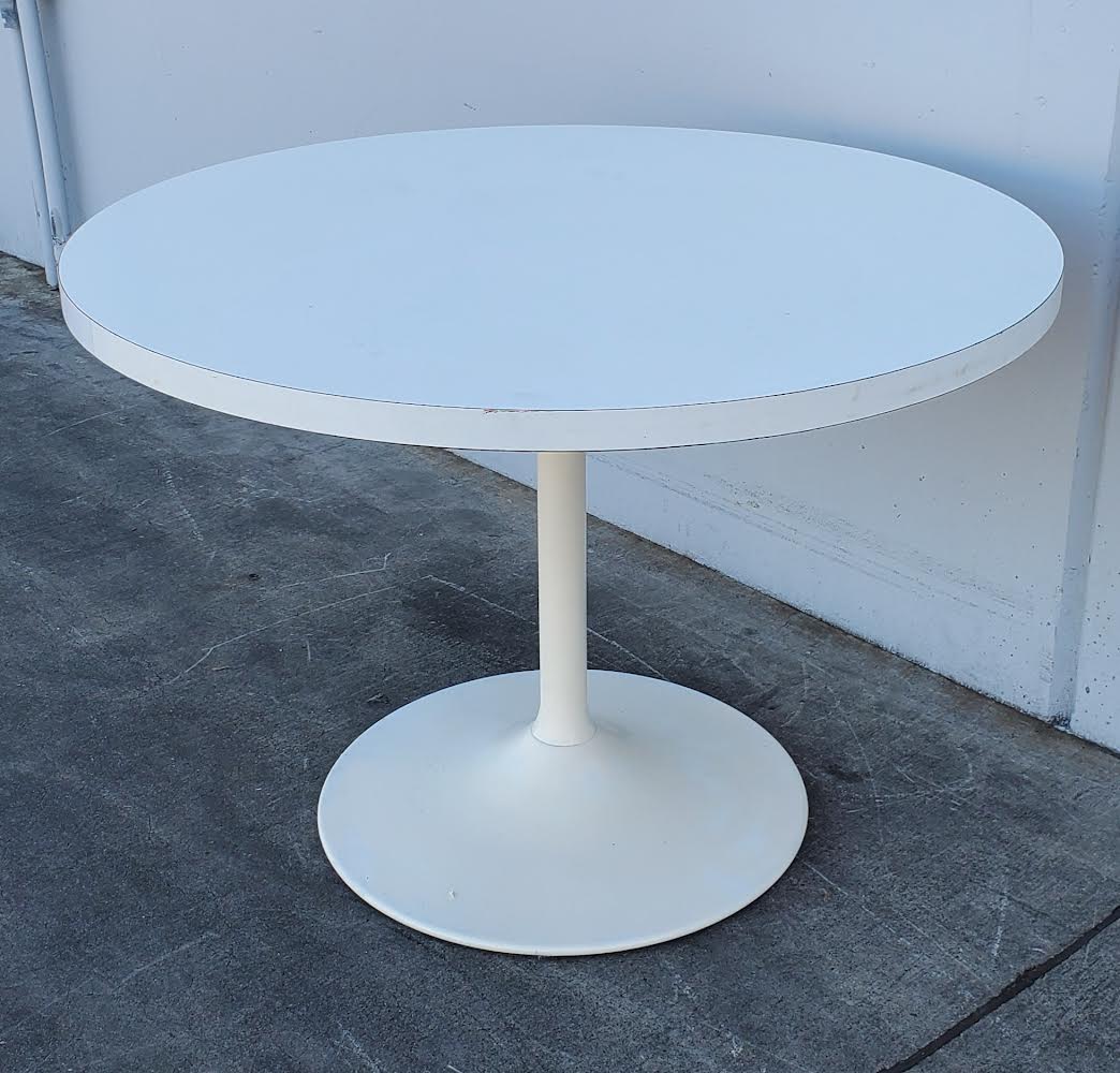 vintage tulip white round dining table mid century modern