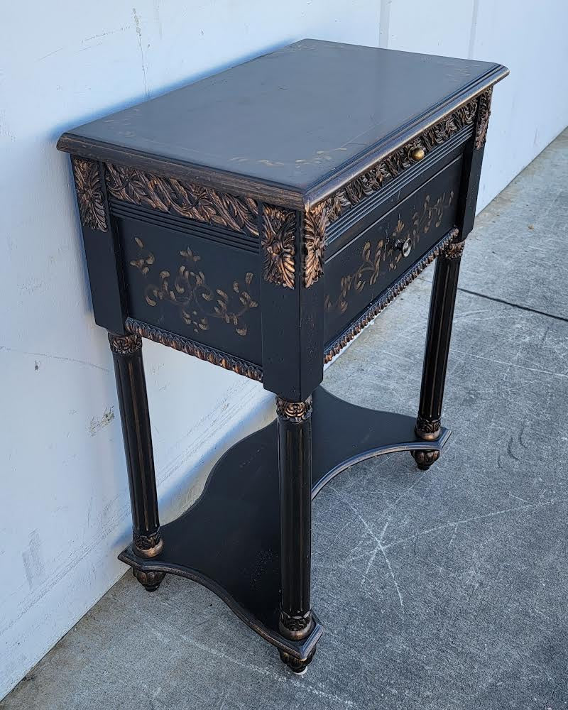 Black Asian chinoiserie style end/ side table