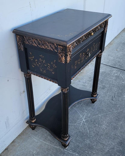 Black Asian chinoiserie style end/ side table