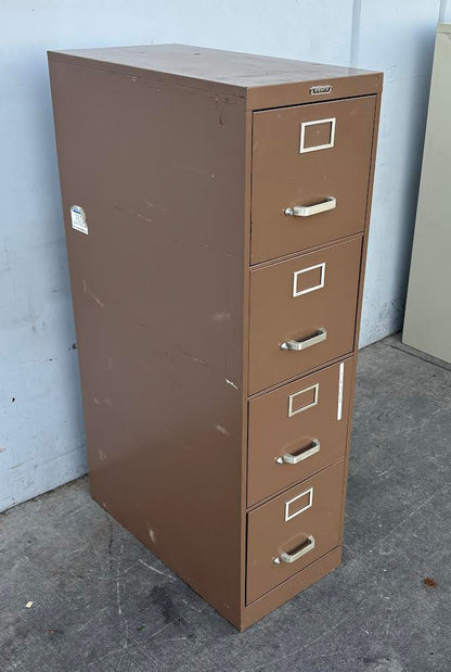 4 Tier Brown Metal File Cabinet Devon