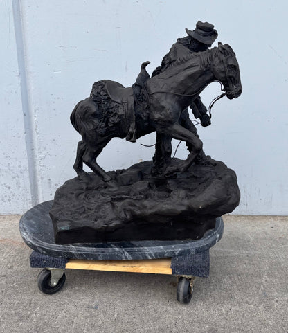 Marshall Mitchell two alone bronze statue
