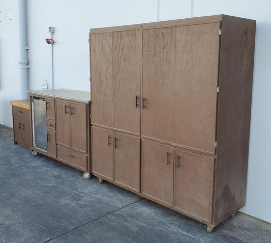 outdoor entertainment cabinet, buffet/serving cabinet w/mini fridge &end/side cabinet