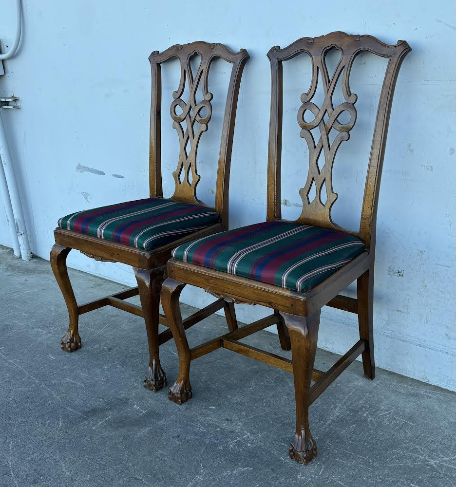 2 Chippendale style side chairs