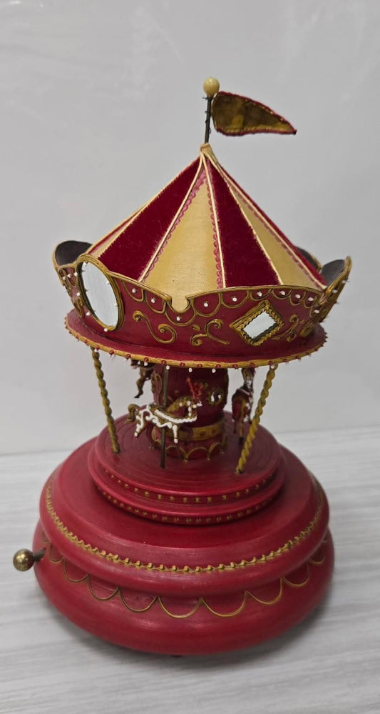 Vintage Musical Carousel Go Round Music Box