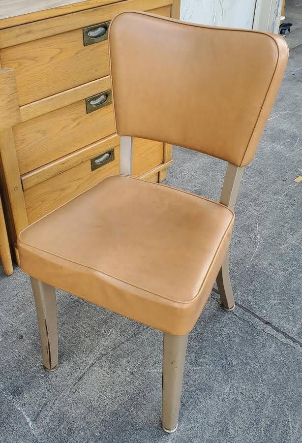 MCM campaign style Office desk 2 pcs. light wood with chair