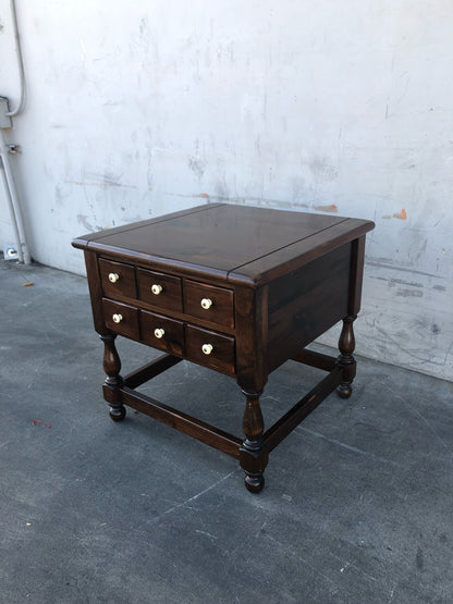 Ethan Allen dark wood end/side table