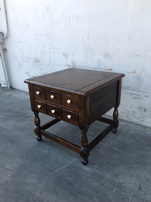 Ethan Allen dark wood end/side table