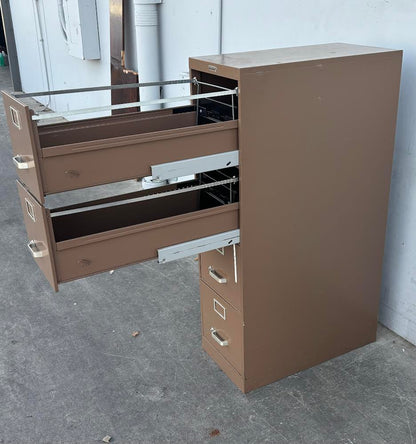 4 Tier Brown Metal File Cabinet Devon