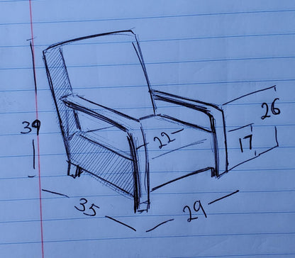 Brown fabric recliner armchair accent/living room chair