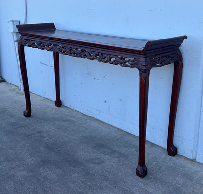 Chinese style carved ornate rosewood antique console table