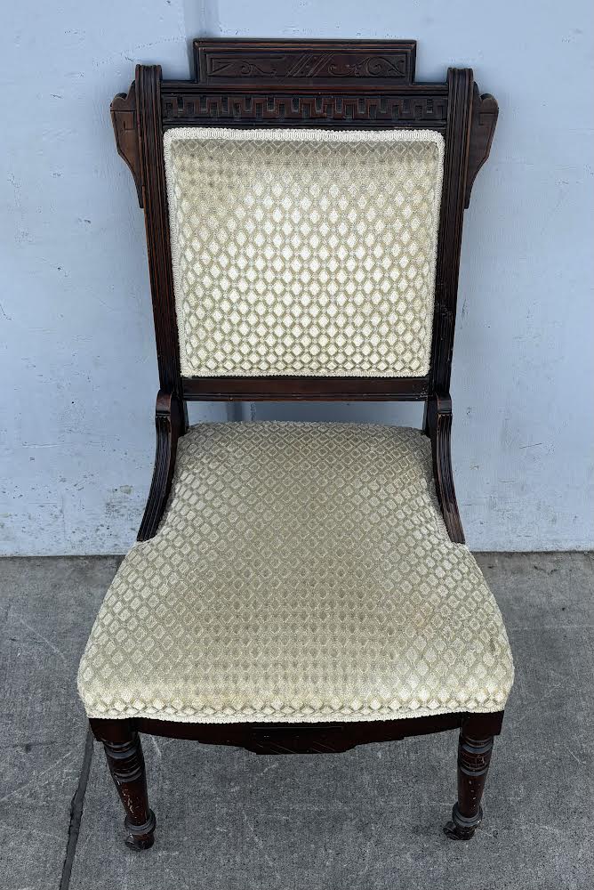 Antique Parlor Side Chair Vintage Carved Wood