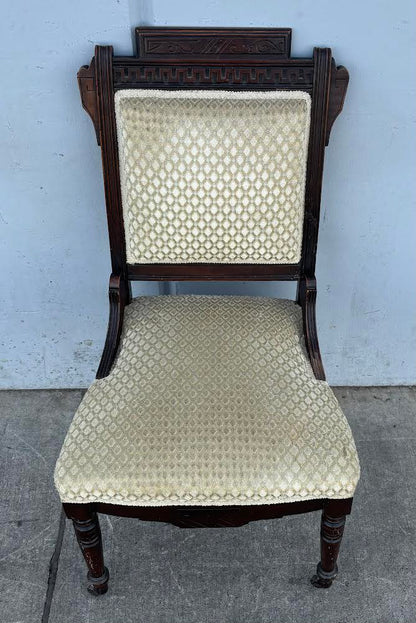 Antique Parlor Side Chair Vintage Carved Wood