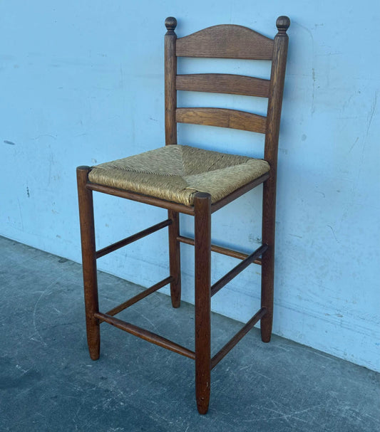 Vintage Wood Antique Barstool