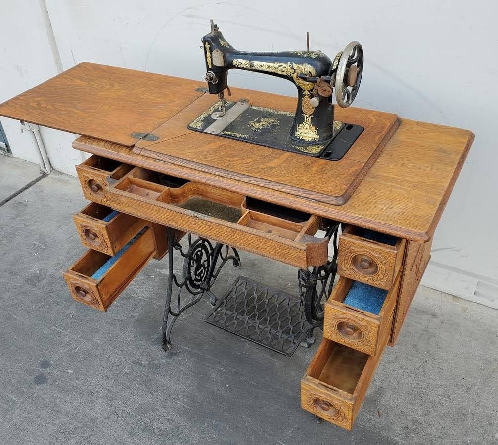 Singer sewing machine table antique