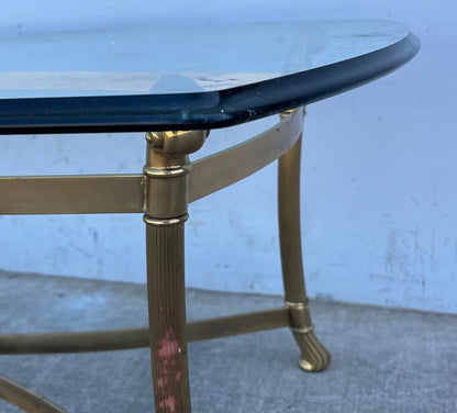 Vintage Brass & Glass Coffee Table Mid Century Style