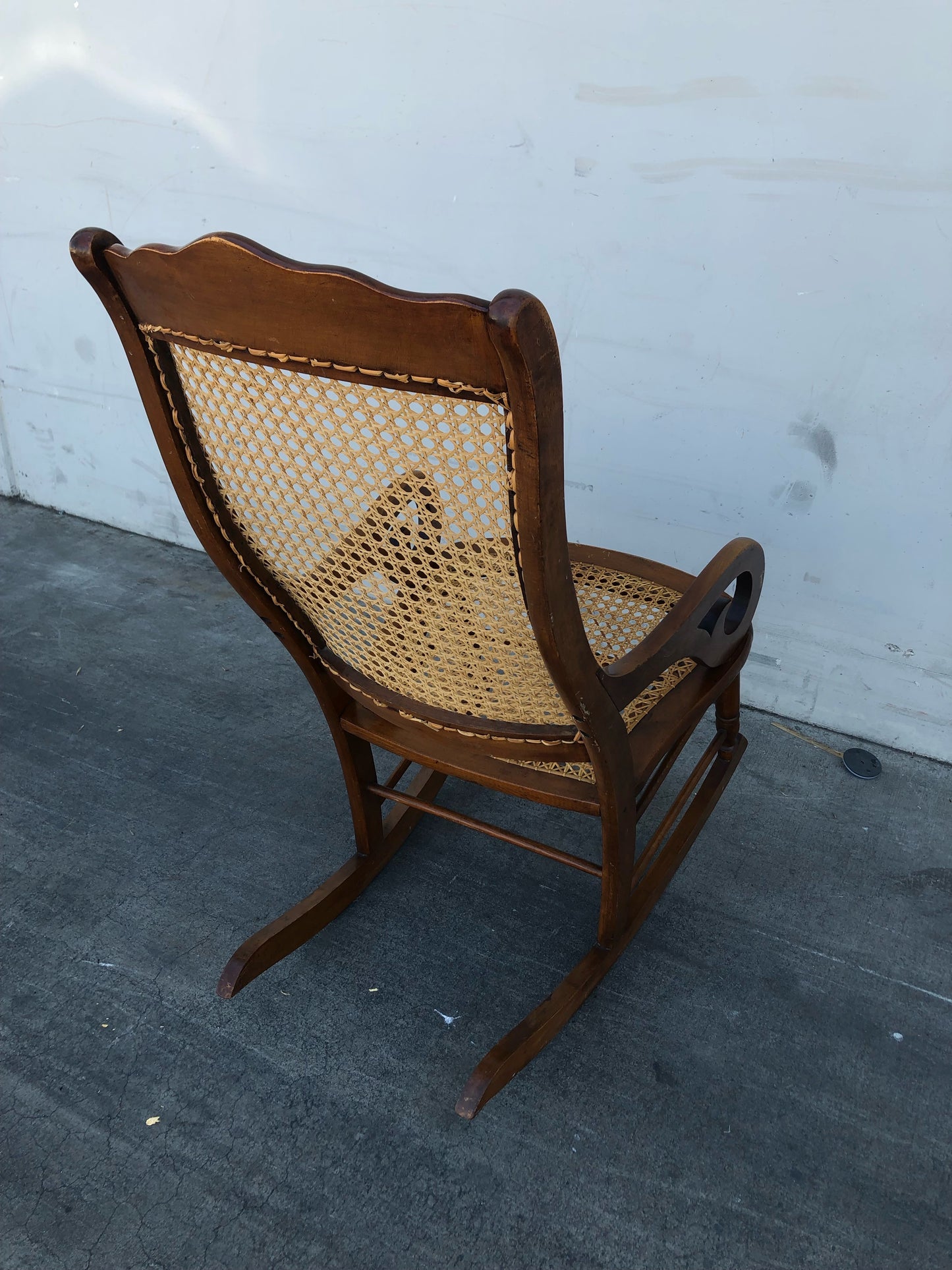 Wicker/cane/rattan vintage rocking chair