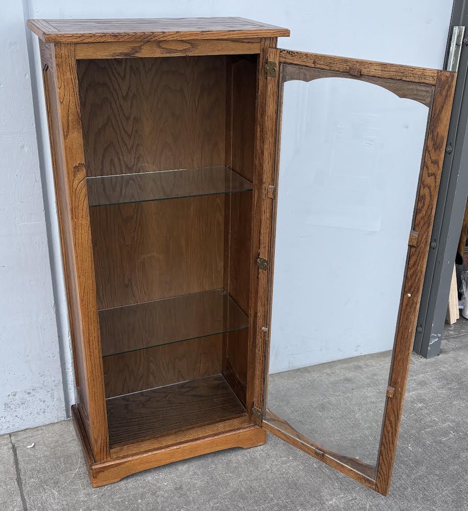 Vintage Curio Cabinet 3 tier Glass