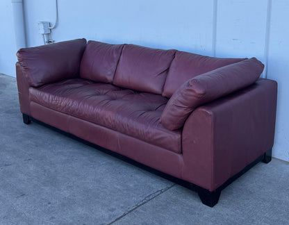 Red/ burgundy sofa / couch leather style