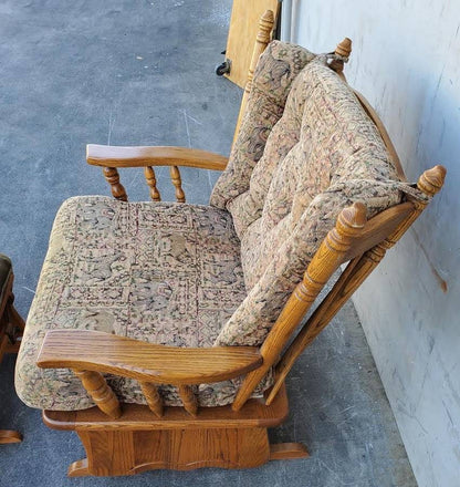 Towne square swivel glider rocking chair with ottoman Amish four poster style