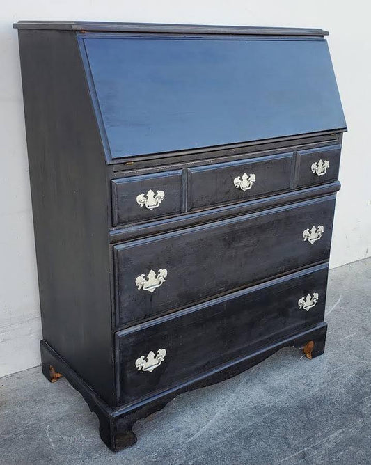 TFI antique/vintage black secretary desk with drawers