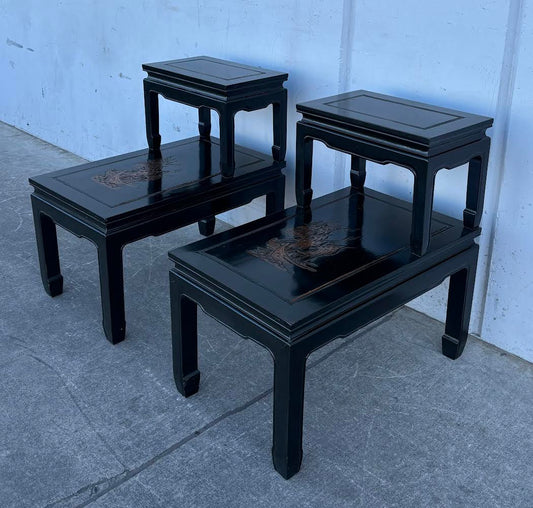 Antique Chinese Lacquer Side Tables