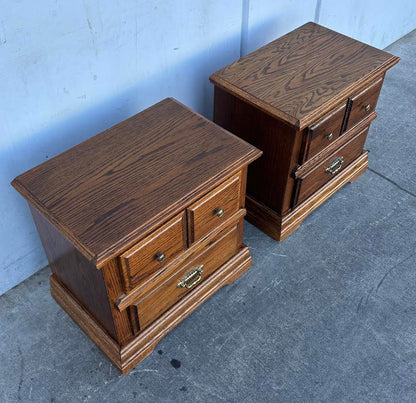 Matching 2 Drawer Wooden Night Stands
