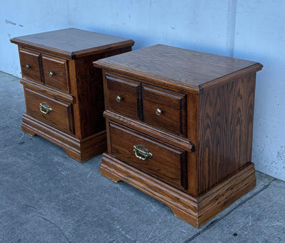 Matching 2 Drawer Wooden Night Stands