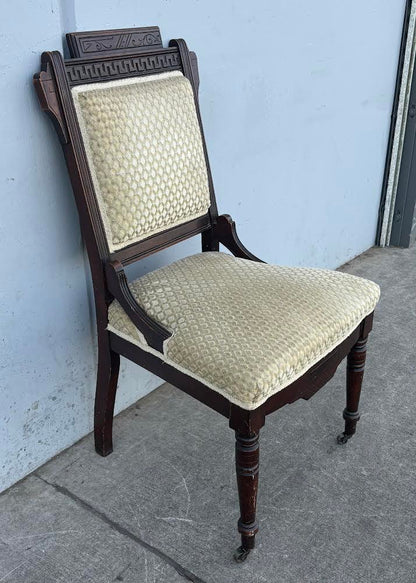 Antique Parlor Side Chair Vintage Carved Wood