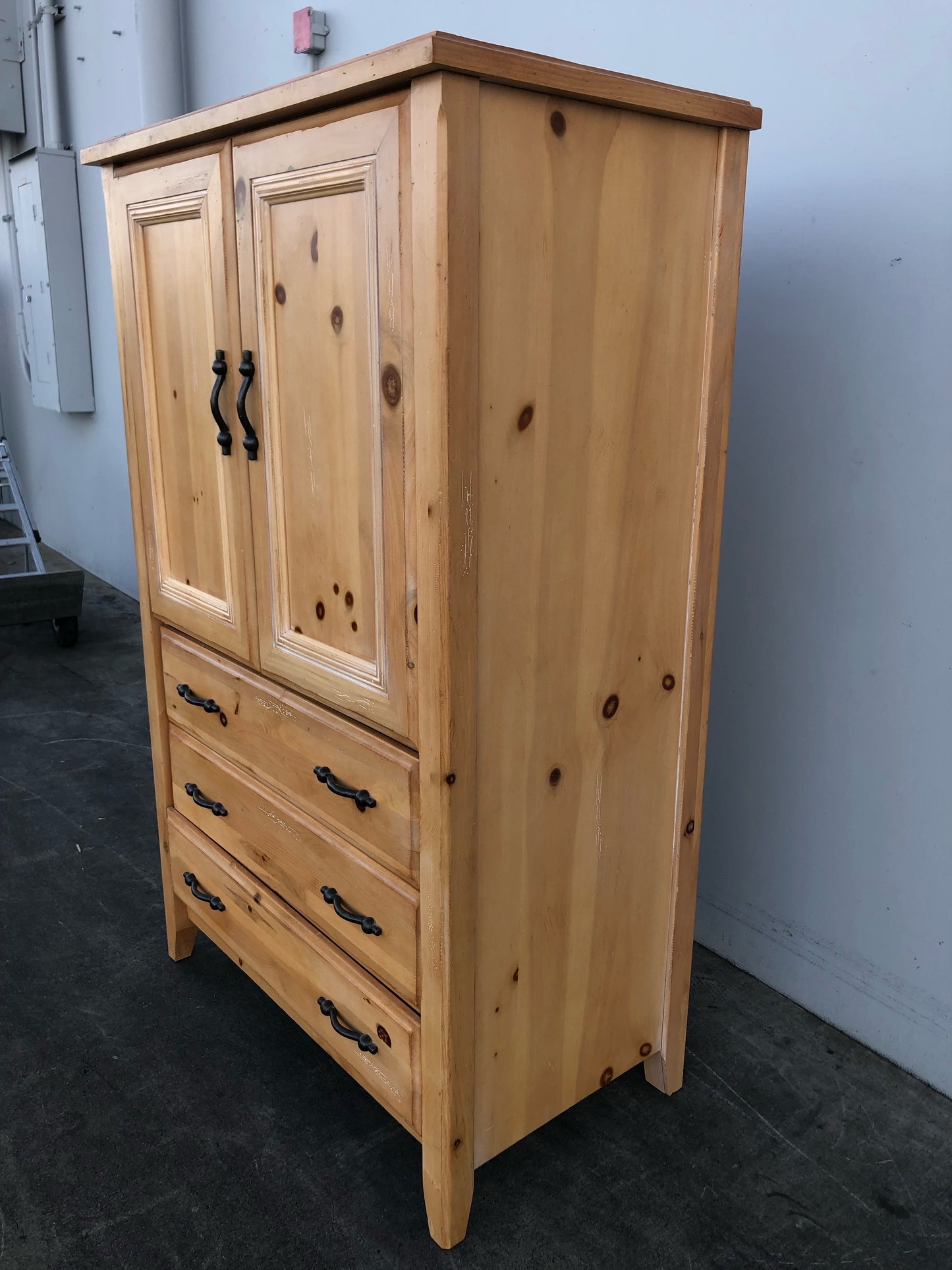 Boyd light wood/ blonde armoire/ wardrobe cabinet