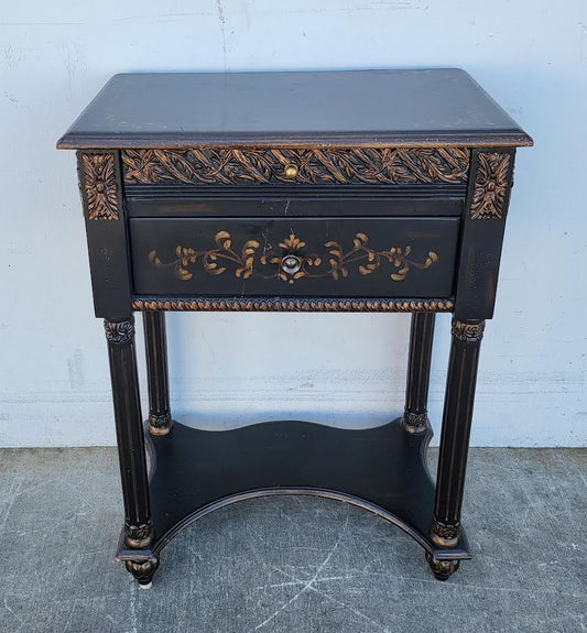 Black Asian chinoiserie style end/ side table