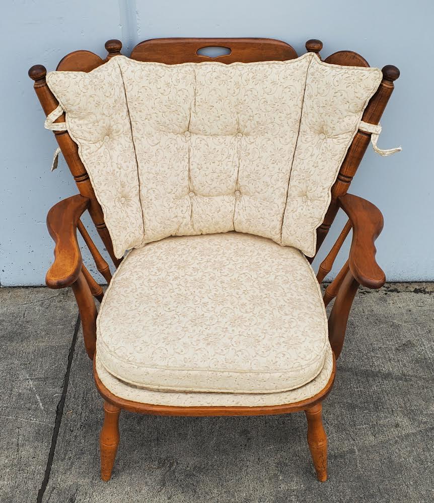 antique/ vintage maple wing back armchair