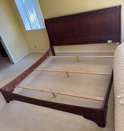 King size sleigh bed frame mobilier bourbon