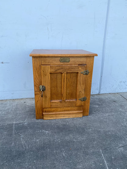 White clad cabinet nightstand/end/side table ice box