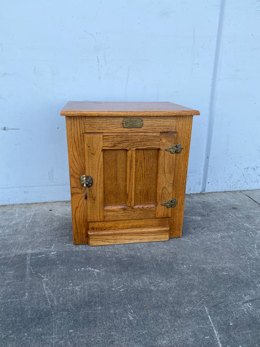 White clad cabinet nightstand/end/side table ice box