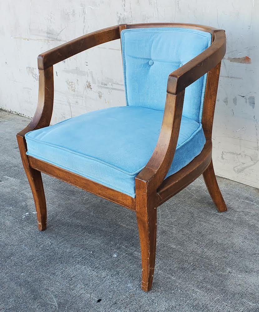 Blue barrel accent/armchair