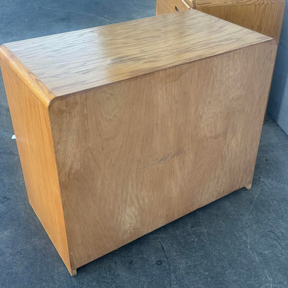 2 Matching Solid Wood Filing Cabinets