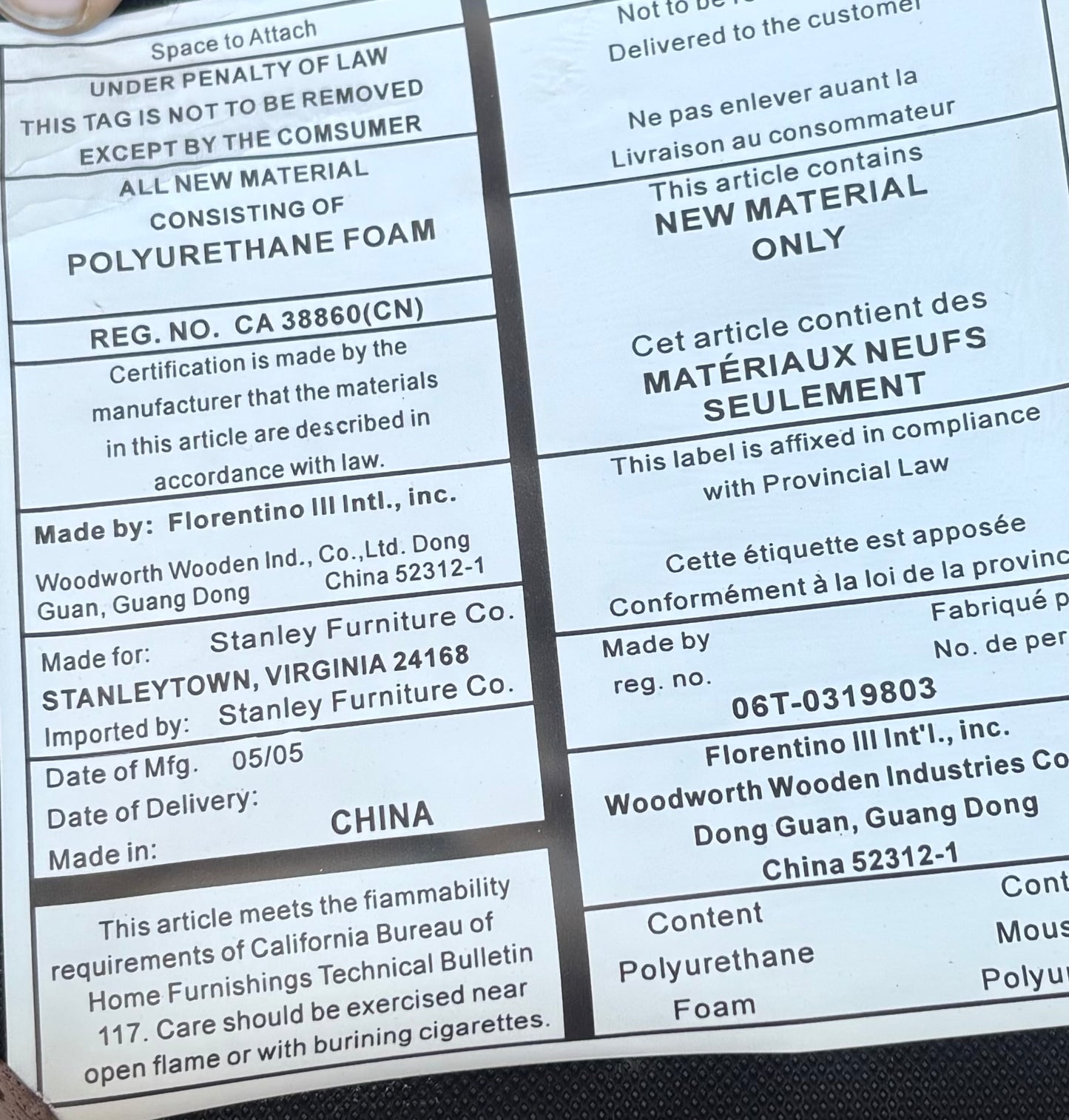 Stanley bed end bench