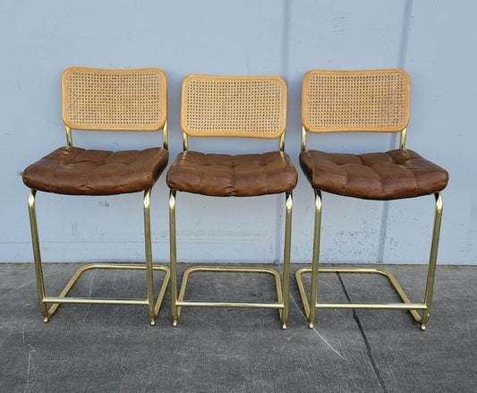 Bar/ counter stools wicker/cane/rattan back (3)