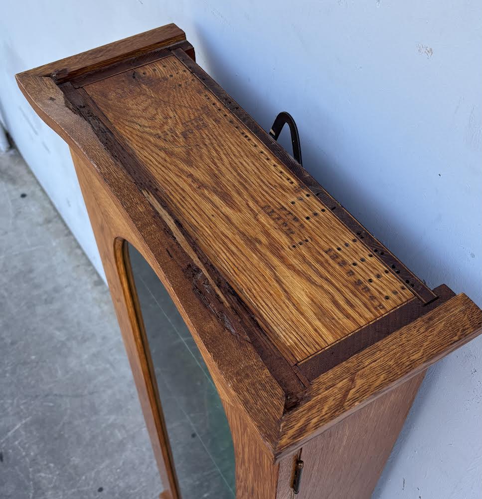 Antique Oak Display Cabinet Curio