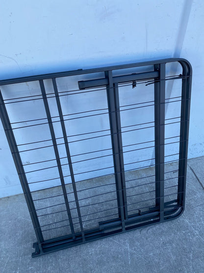 Foldable metal black bed frame base portable bed