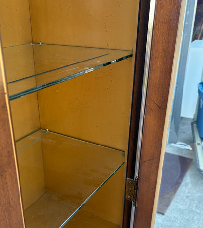Lighted curio display cabinet antique/ vintage