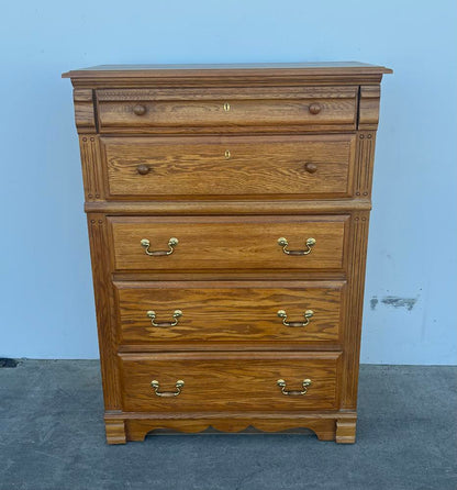 Highboy dresser cabinet light wood