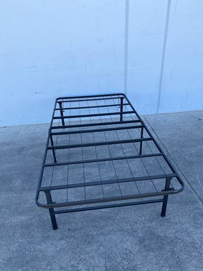 Foldable metal black bed frame base portable bed