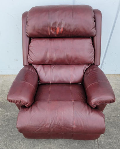 Mahogany leather recliner armchair la-z- boy style