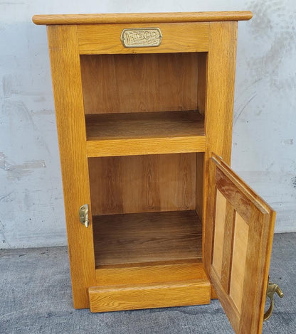 White Clad oak Ice Box/ nightstand /end/ side table storage cabinet