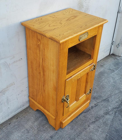 White Clad oak Ice Box/ nightstand /end/ side table storage cabinet
