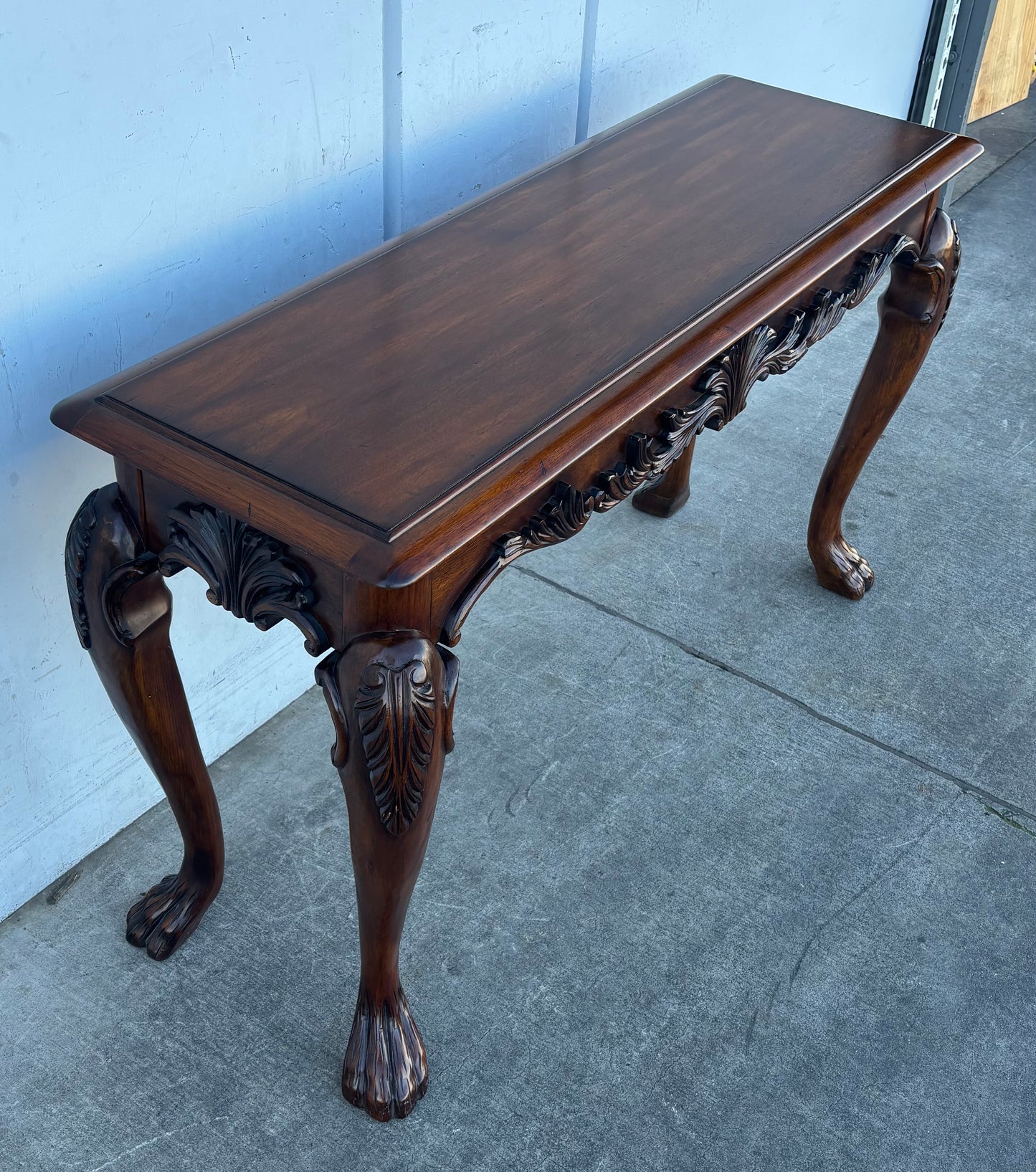 Console / sofa/ hall table vintage carved paw foot