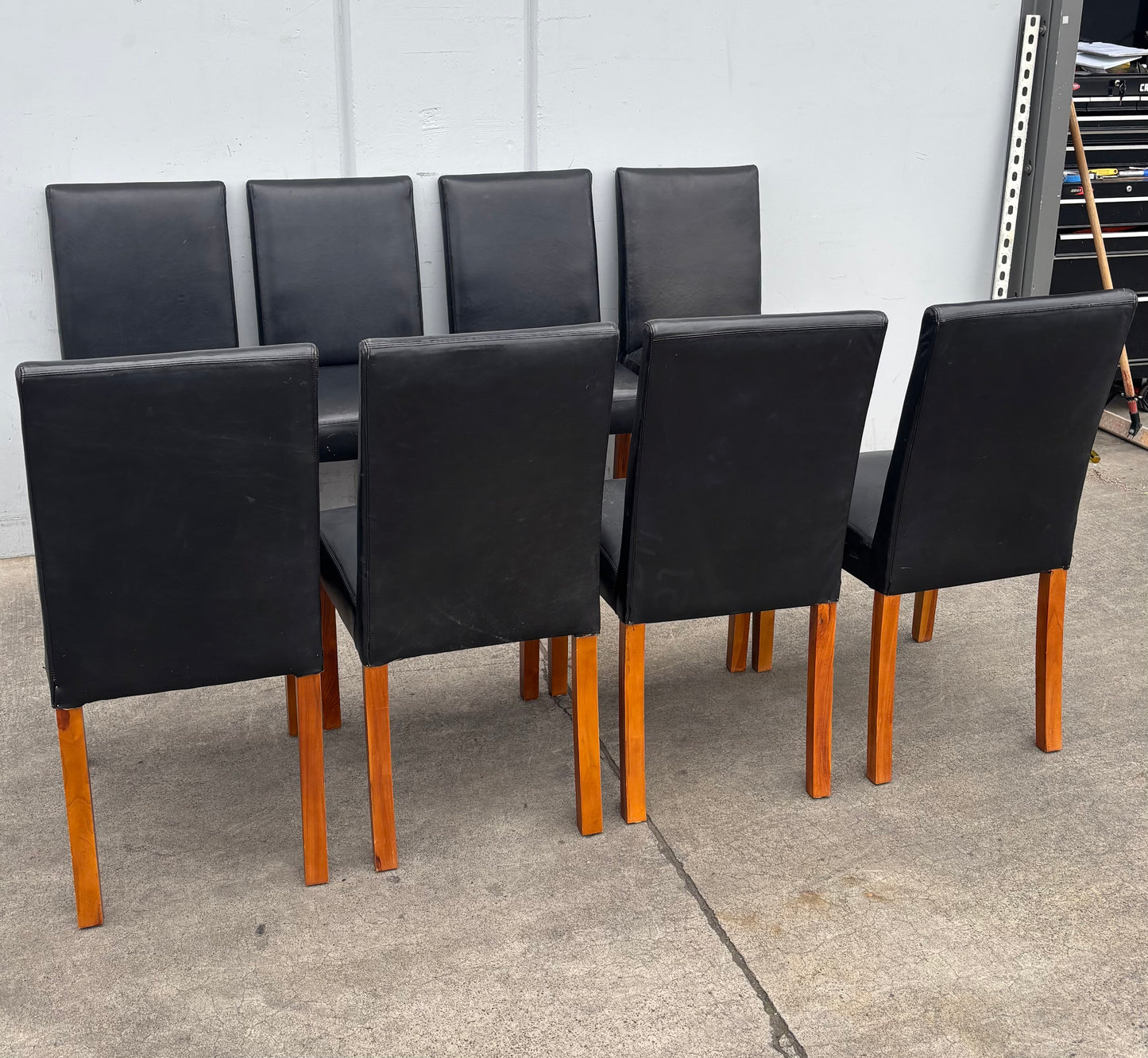 Black dining side chairs (8)