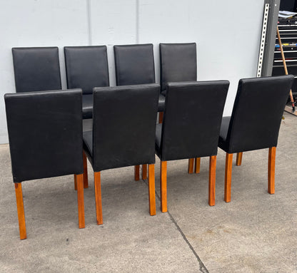 Black dining side chairs (8)