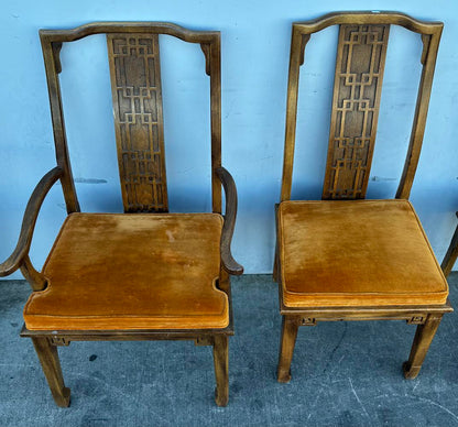 6 Vintage Asian Century Chin Hua Chinoiserie Raymond Sobota Dining Chairs